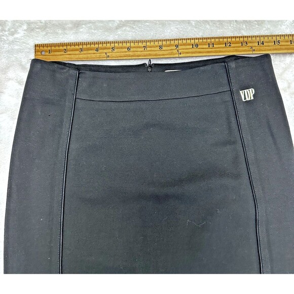 VDP Collection Women Black Stretch Below Knee Pencil Skirt SZ 8/44 Made in Italy - Picture 7 of 13